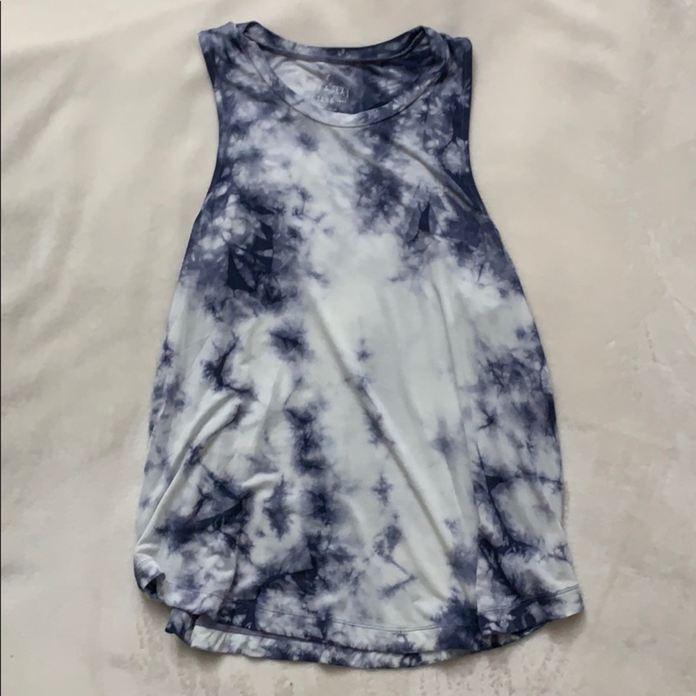 blue tie dye tank top